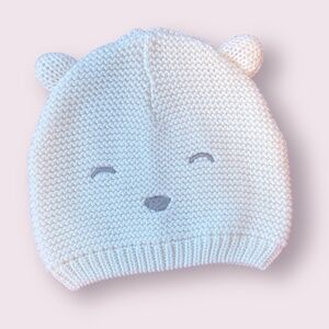Carter's Girls White Bear Winter Hat | 12-24 Months